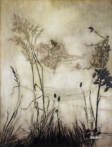 الجنيات هم راقصون رائعون ، التوضيح في بيتر بان في حدائق كينسينغتون بواسطة JM Barrie (1860-1937) 1906 (قلم وحبر مع مرحاض على ورق) بواسطة آرثر راكهام