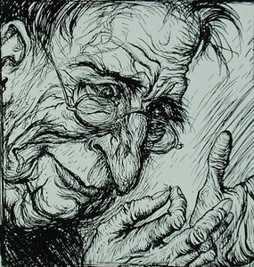 The Flea and the Man ، رسم توضيحي من "أساطير إيسوب" ، نشره Heinemann بواسطة آرثر راكهام