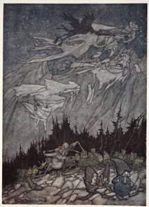 لطالما كانت كائنات غريبة تطارد جبال Kaatskill. ، من Rip Van Winkle بواسطة Washington Irving ، حانة. 1910 بواسطة آرثر راكهام