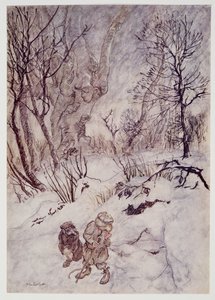 تأمل الجرذ لحظة ، وفحص الحدب والمنحدرات التي أحاطت بهم ، من Wind in the Willows بواسطة Kenneth Grahame (1859 - 1932) ، حانة. 1940 بواسطة آرثر راكهام