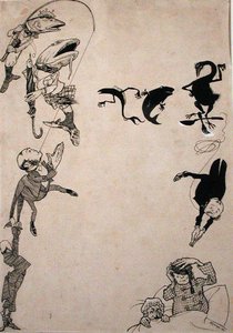 Tit for Tat ، رسم توضيحي من مجلة Cassell's Magazine ، نُشر عام 1902 (قلم وحبر على ورق) (انظر 202130) بواسطة آرثر راكهام