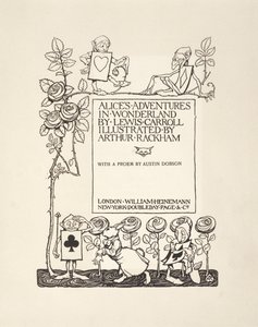 صفحة العنوان ، من Alices Adventures in Wonderland ، بقلم لويس كارول ، pub.1907 بواسطة آرثر راكهام