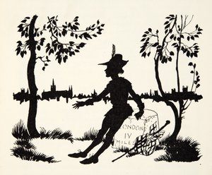 بدوره مرة أخرى Whittingon ، Thorice Lord Mayor of London ، من The Arthur Rackham Fairy Book ، حانة. 1933 بواسطة آرثر راكهام