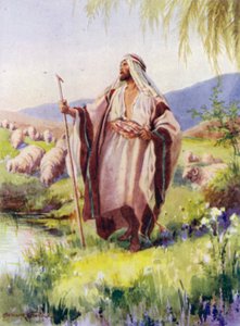 The Lord is my shepherd (colour litho)