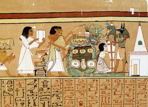 فن مصر: تتلقى مومياء المتوفى الرعاية الأخيرة.