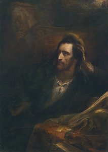 فاوست في مكتبه، موقع ومؤرخ لآري شيفر عام 1831 (أسفل اليمين). بواسطة آري شيفر
