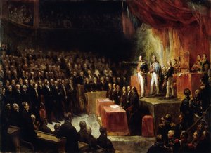 يؤدي لويس فيليب اليمين الدستورية أمام المجلسين في 9 أغسطس 1830 ، 1830. بواسطة آري شيفر
