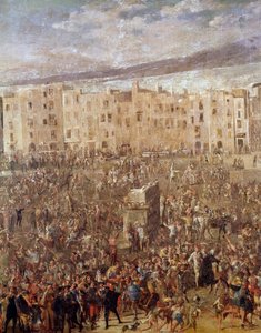 ساحة ماركي في نابولي في وقت ثورة Masaniello اللوحة بواسطة Ascanio Luciani (حوالي 1621-1706) نابولي ، المتحف الوطني لسان مارتينو بواسطة أسكانيو لوتشياني