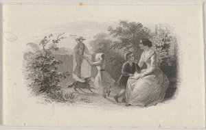 المقالة القصيرة للأوراق النقدية مع عائلة في حديقة ، كاليفورنيا. 1824-37.