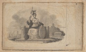 المقالة القصيرة للأوراق النقدية مع شخصية أنثوية تمثل أمريكا ، كاليفورنيا. 1824-37.