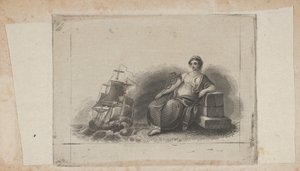 المقالة القصيرة للأوراق النقدية مع شخصية تمثل التجارة البحرية ، كاليفورنيا. 1824-37.