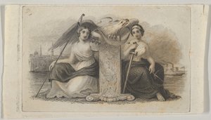 المقالة القصيرة للأوراق النقدية مع شخصيات تمثل الحرية والعدالة ، كاليفورنيا. 1824-37.
