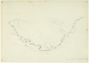 كالديرا من جبل. فيسوفيوس ، نابولي ، إيطاليا ، 1841 (الجرافيت على الورق)