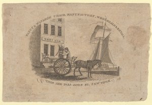 مصنع Fancy & Windsor Chair ، البيع بالجملة والتجزئة ، Thomas Ash ، رقم 33 John Street ، New ... ، 1817 بواسطة آشر براون دوراند