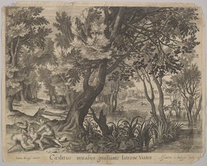 اللصوص يسرقون الرجل من السامري الصالح. بواسطة Assuerus van Londerseel