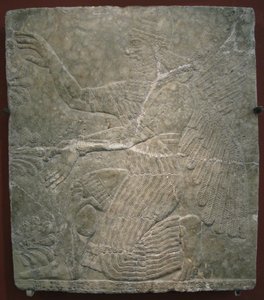 إله مجنح من الشجرة المقدسة. نقش من قصر Ashurnasirpal II في Kalhu ، نمرود ، القرن التاسع قبل الميلاد بواسطة الآشورية