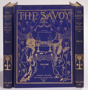 تصميم الغلاف لـ The Savoy ، المجلدات I-III ، حرره آرثر سيمونز ، الذي نشره ليونارد سميثرز 1896 بواسطة اوبري بيردسلي
