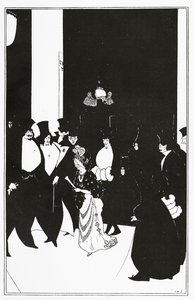 مرافقة السيدة الذهبية ، صورة توضيحية من "الكتاب الأصفر" ، 1894 بواسطة اوبري بيردسلي