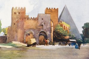 روما: بوابة القديس باولو (ليثو ملون)