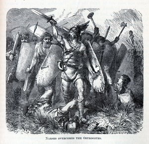 نارس يتغلب على القوط الشرقيين ، 1882 بواسطة أغسطس هاينريش فرديناند تيججماير