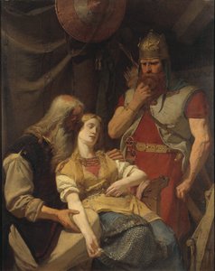 أعلن Orvar Oddr عن Ingeborg la mort de Hjalmar - Oervar-Oddr يخبر Ingeborg بوفاة Hjalmar ، بواسطة Malmstrom ، أغسطس (1829-1901). زيت على قماش