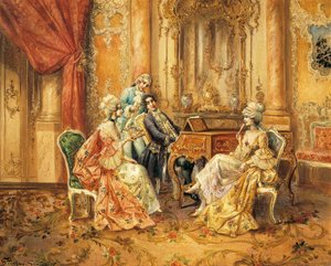 في البيانو ، لستيفان سيدليسك (1868-1936) ، زيت على قماش بواسطة أغسطس ستيفان Sedlacek