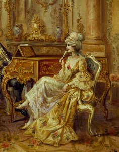 في البيانو ، لستيفان سيدليسك (1868-1936) ، زيت على قماش ، التفاصيل بواسطة أغسطس ستيفان Sedlacek