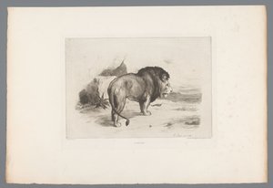 أسد Un vieux lion (العنوان على الكائن) النقوش الفرنسية من عام 1874 (عنوان السلسلة) L