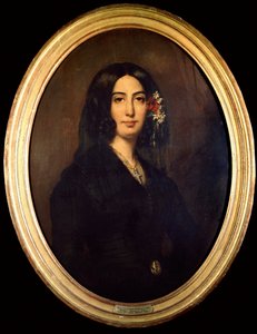صورة لجورج ساند (Aurore Dupin ، Baronne Dudevant) (1804-1876) في عام 1832. لوحة لأوغست شاربنتييه (1813-1880) متحف باريس كارنافاليت
