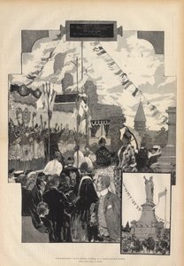 تدشين تمثال البابا أوربان الثاني في شاتيلون سور مارن في 21 يوليو 1887. رسم الطبيعة من قبل أوغست فرانسوا ماري جورجيه (1862-1927) ، في باريس اللامع عام 1887.