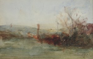 منظر طبيعي ، حوالي 1853-65 (ألوان مائية على ورق)