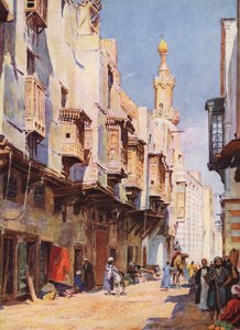 القاهرة القديمة، مصر (طباعة حجرية ملونة) بواسطة أوغست جيراردين