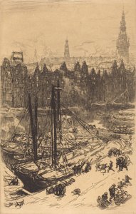 رؤية أمستردام من فندق فيكتوريا فندق أمستردامفيو دي فيكتوريا ، 1901. بواسطة أوغست ليبير