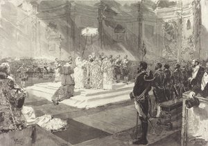 المعمودية الملكية في بلاط إسبانيا ، 1882. بواسطة أوغست ليبير