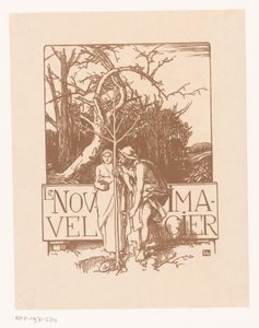 رجل وامرأة يزرعان شجرة صغيرة معًا Le Nouvel Imagier (العنوان على الكائن) بواسطة أوغست ليبير