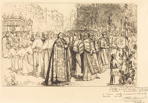 عودة الموكب إلى كاتدرائية نانت (Rentree de la Procession a la Cathedral de Nantes) بواسطة أوغست ليبير