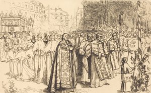 عودة الموكب إلى كاتدرائية نانت Rentree de la Procession a la Cathedral de Nantes، 190 بواسطة أوغست ليبير