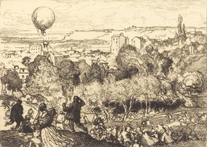 The Falling Balloon ، في مقبرة Pre-Saint-Gervais Lebaloon qui ، في Pre-Saint-Gervais ، 1910. بواسطة أوغست ليبير