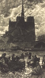 مكان سقي خلف Notre-Dame L'abreuvoir خلف Notre-Dame ، 1897. بواسطة أوغست ليبير