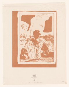 الموسيقى والشعر يساعدان الفنان La Musique et la Poesie secourant les Artistes بواسطة أوغست ليبير (توقيع الفنان)