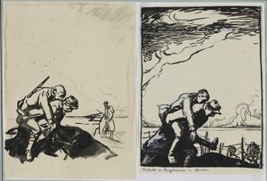معركة روزيليورس في لورين ، 1914. بواسطة أوغست لويس ليبيري