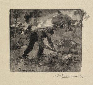 غابة فونتينبلو: سحب هيذر بواسطة A. Desmoulins ، نُشرت في Revue Illustrée