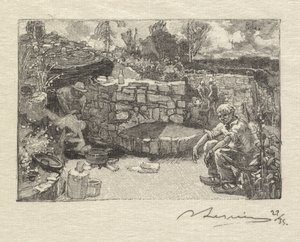 غابة فونتينبلو: Quarrymans Lodge La Forêt de Fontainebleau: A الناقل loge، 1890. بواسطة أوغست لويس ليبيري