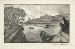 اللوفر ، ينظر إليه من بونت نيوف ، 1890.