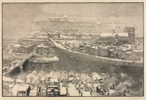 باريس تحت الثلج ، 1890. بواسطة أوغست لويس ليبيري