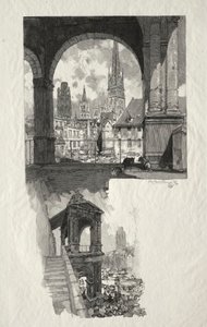 روان مصور: Place de la Haute Vieille Tour، Edicule de la Fierte، 1896. بواسطة أوغست لويس ليبيري