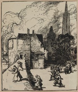 حصار موبيج ، 1914. بواسطة أوغست لويس ليبيري