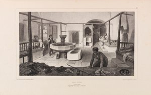 حمام تتار ، غرفة استراحة. من رحلة دانس لا روسي بواسطة أناتول دي ديميدوف ، 1837.