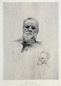 Portrait of Victor Hugo (1802-1885), illustration from The Gazettes de beaux Arts بواسطة أوغست رودين