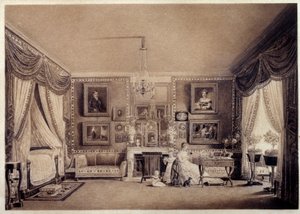 غرفة نوم دوقة بيري في التويلري. رسم أوغست جارنيراي (1785-1824)